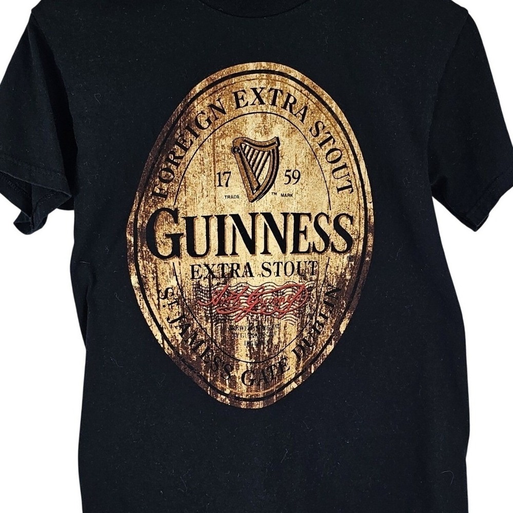 Gildan Guinness Foreign Extra Stout Graphic T-Shirt‎ Black Mens Small Beer Tee